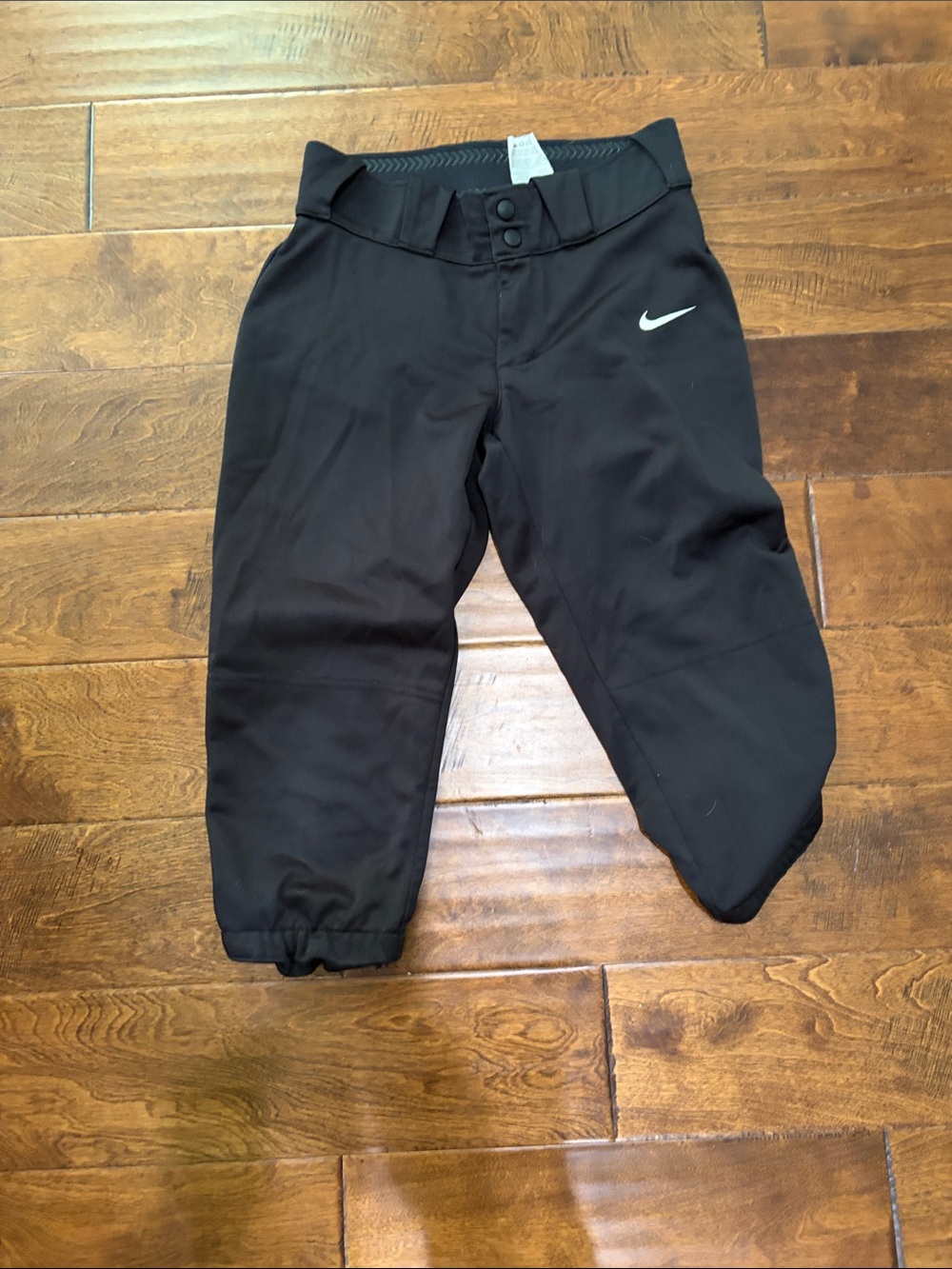 Nike Black Youth Athletic Pants with White Swoosh